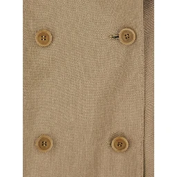 MXSNURAGHE Beige Dress with Front Closure in Wool and Silk for Women