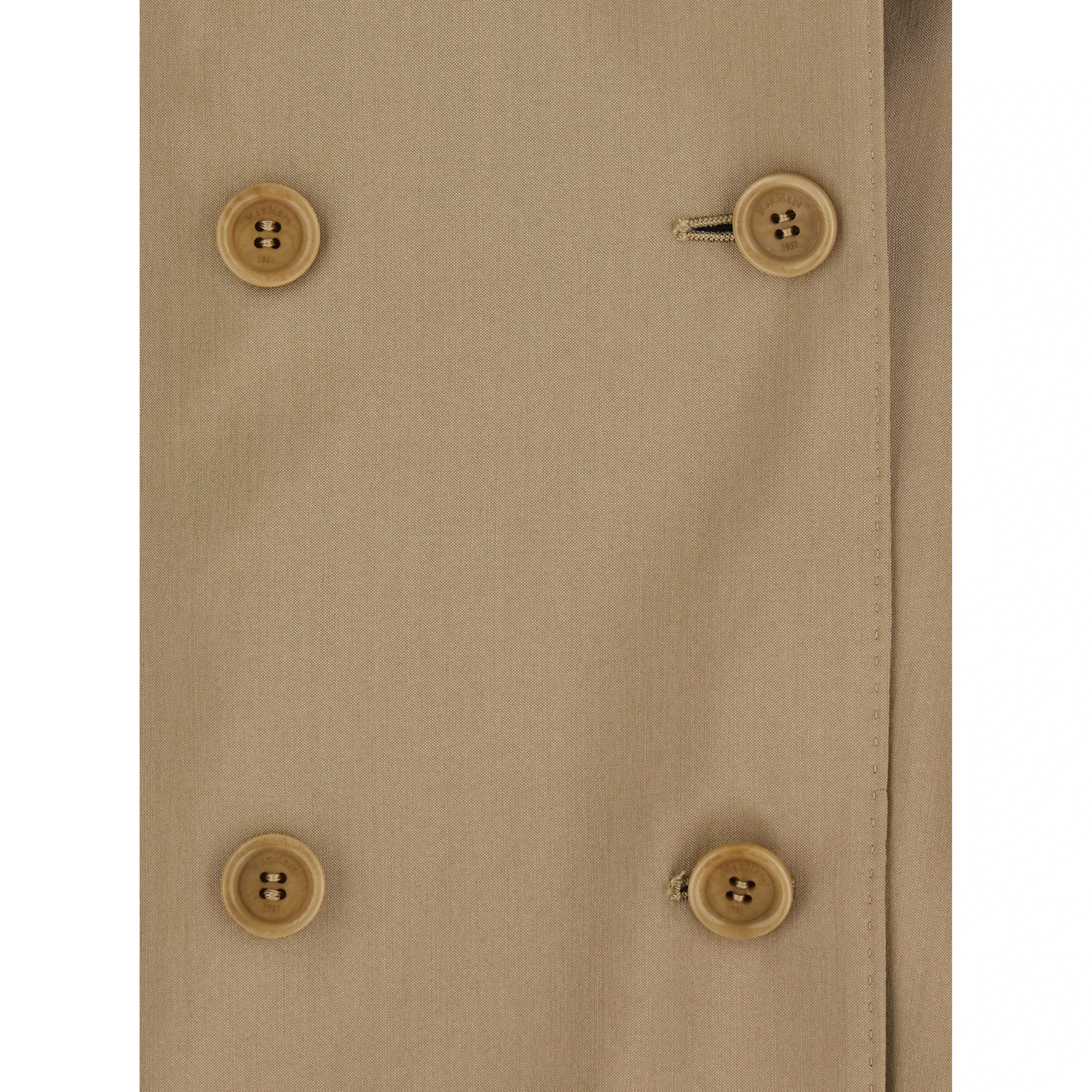 MXSNURAGHE Beige Dress with Front Closure in Wool and Silk for Women
