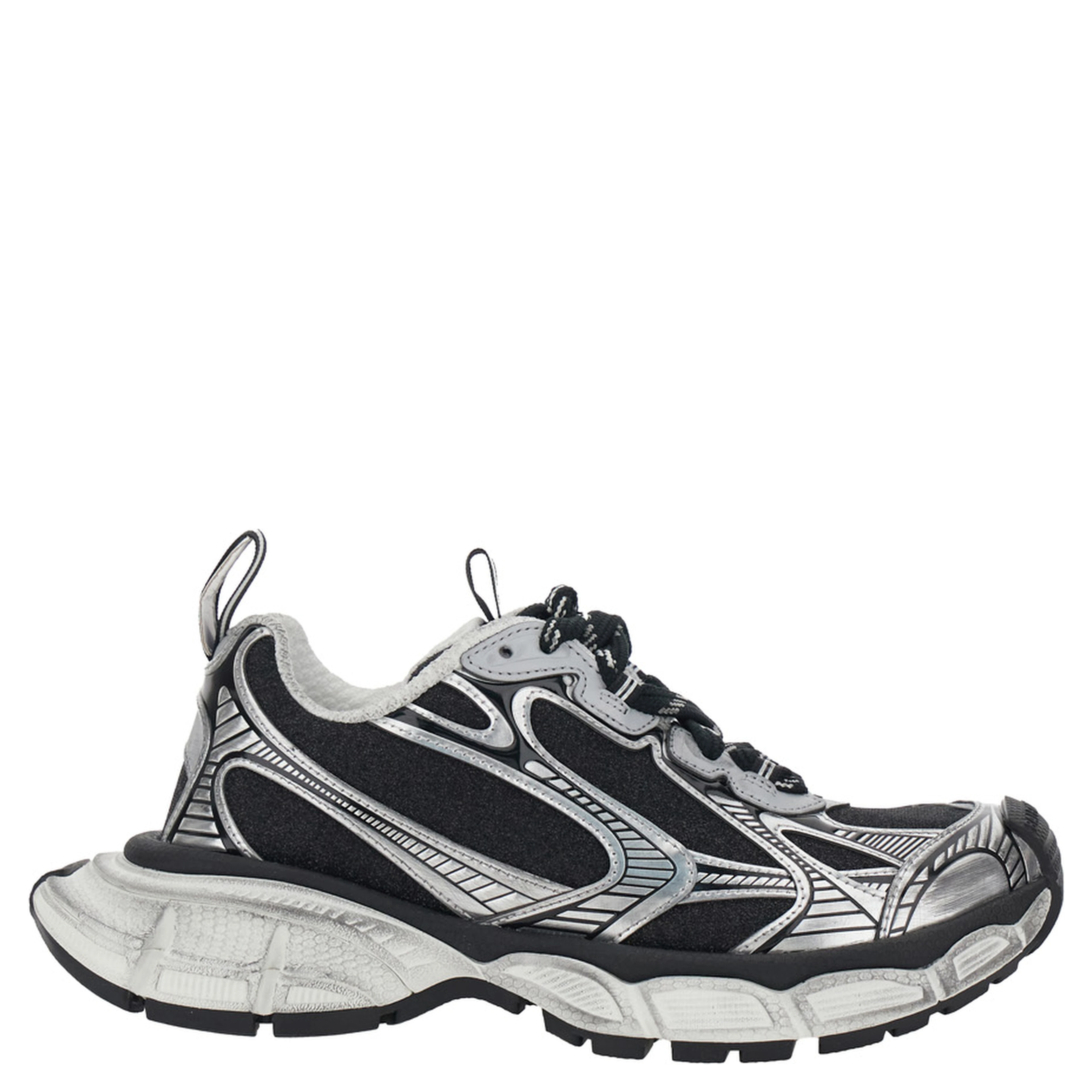 Sneakers 3XL with Logo on the Toe in Metallic Tech Fabric Mix for Women