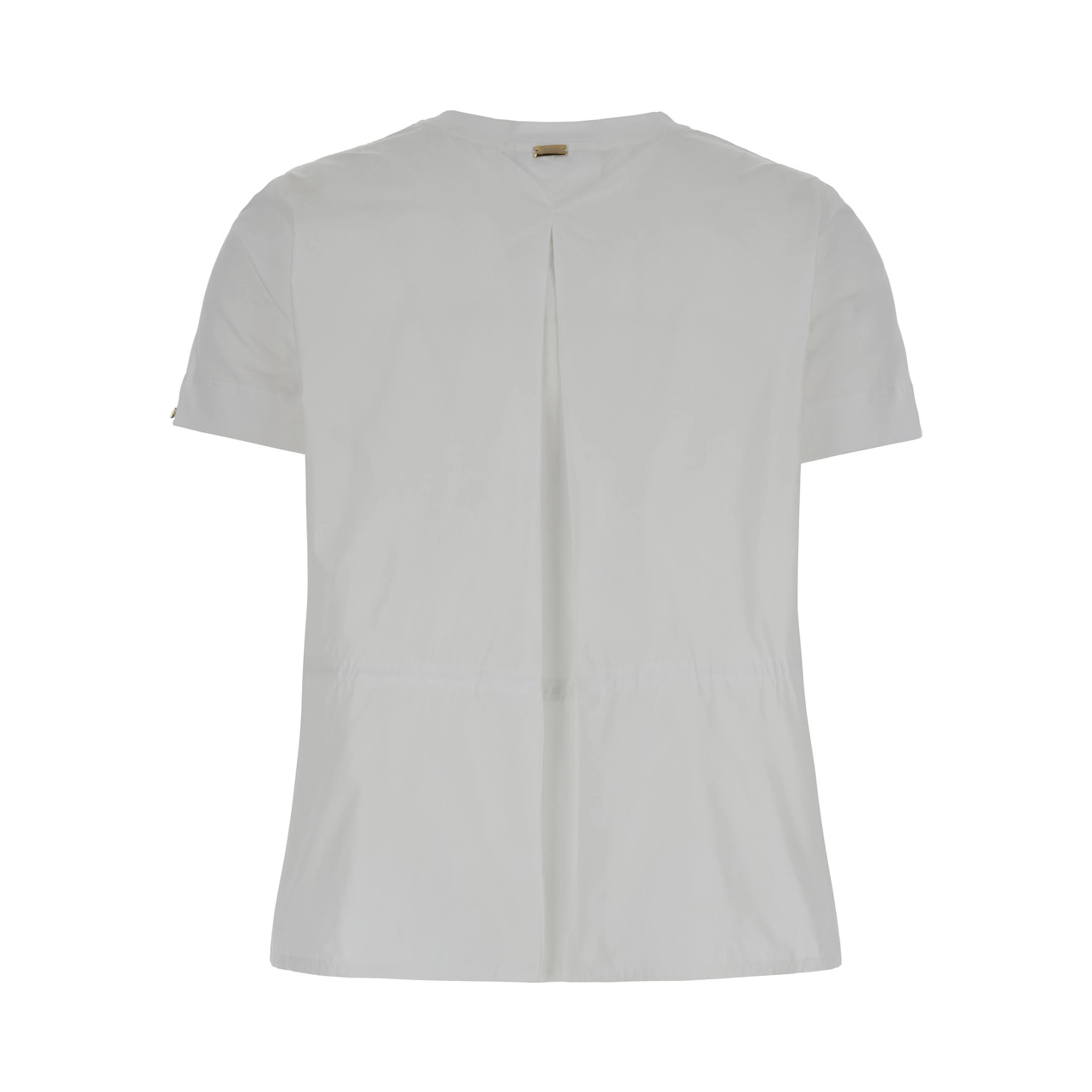 T-Shirt with Drawstring and Vent on the Back in White Cotton for Women