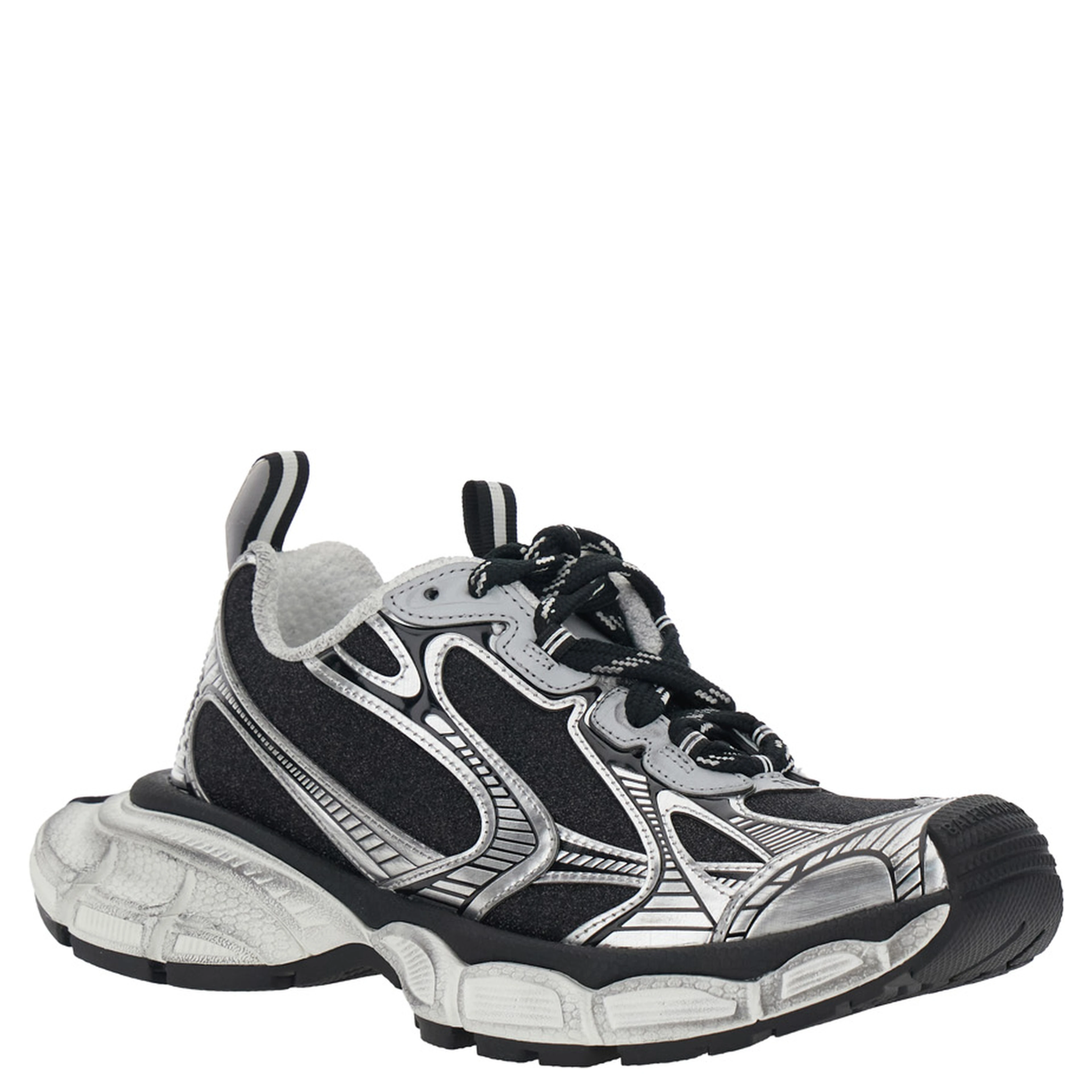 Sneakers 3XL with Logo on the Toe in Metallic Tech Fabric Mix for Women