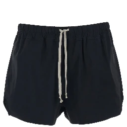 One-Piece Swimsuit with Elastic Waist and Drawstring in Black Tech Fabric for Men
