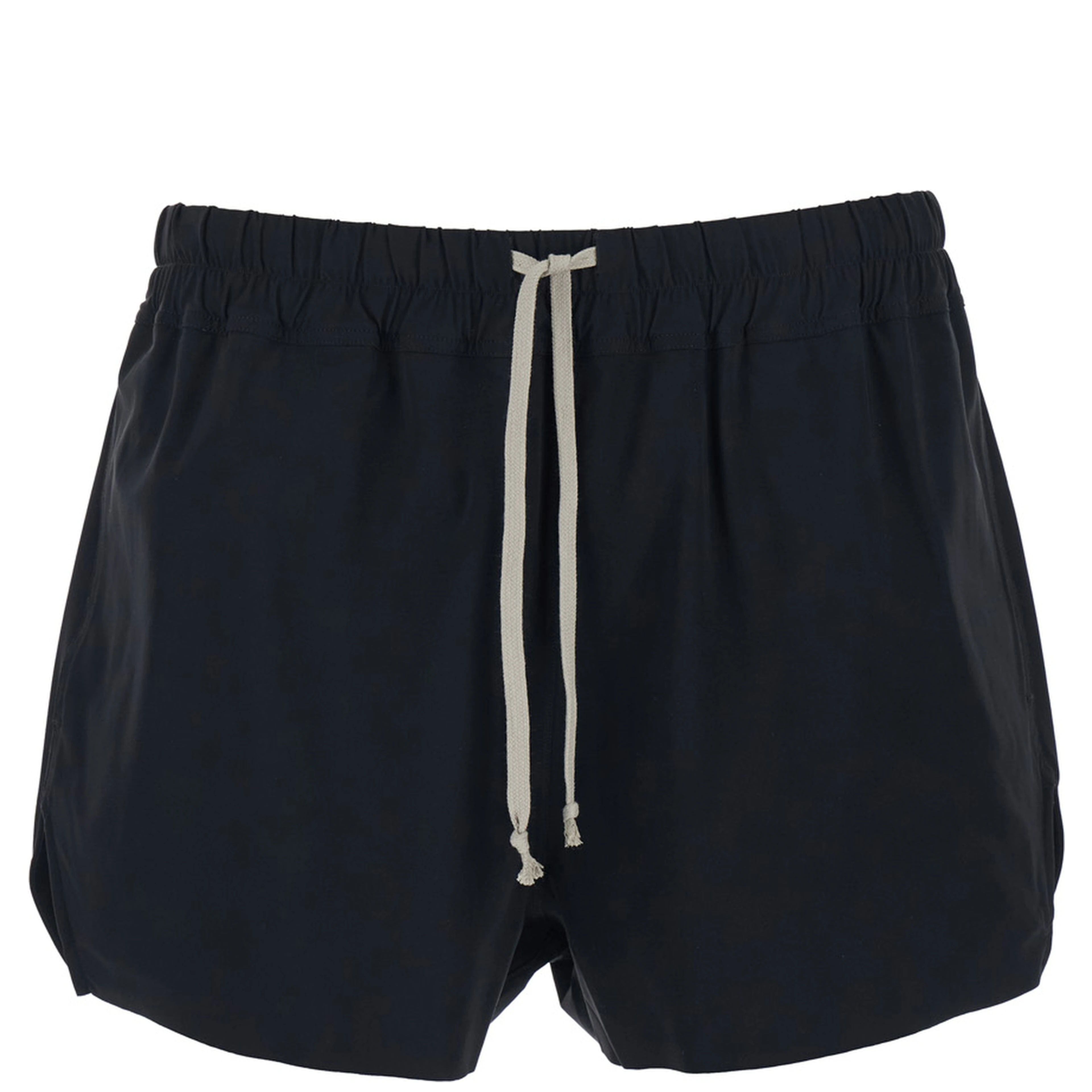 One-Piece Swimsuit with Elastic Waist and Drawstring in Black Tech Fabric for Men