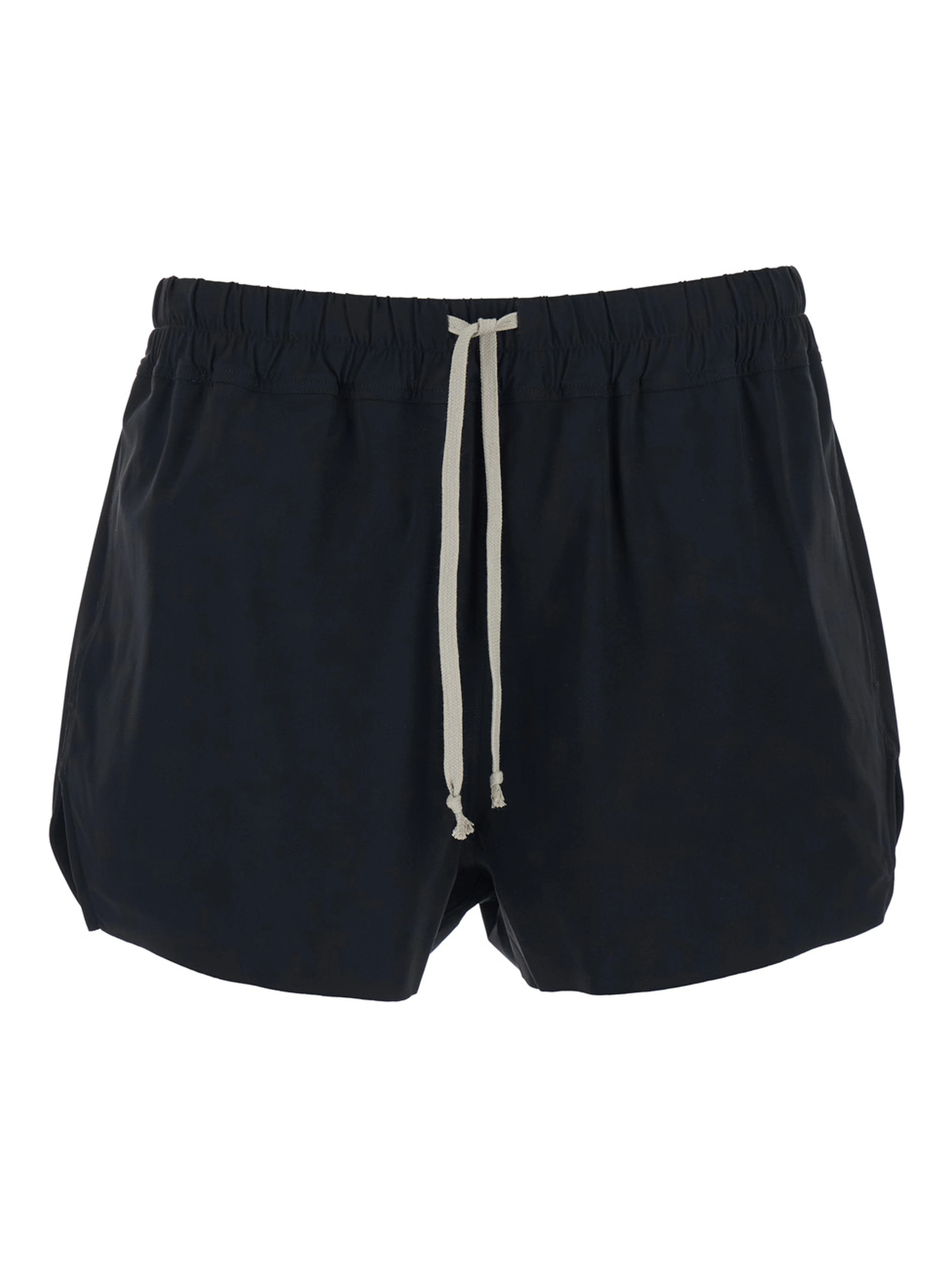 One-Piece Swimsuit with Elastic Waist and Drawstring in Black Tech Fabric for Men