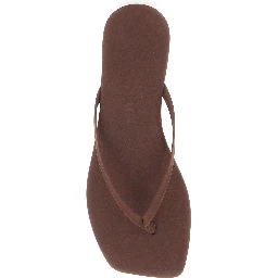 Lily Brown Flip-Flop Sandals with Square Toe in Suede Woman