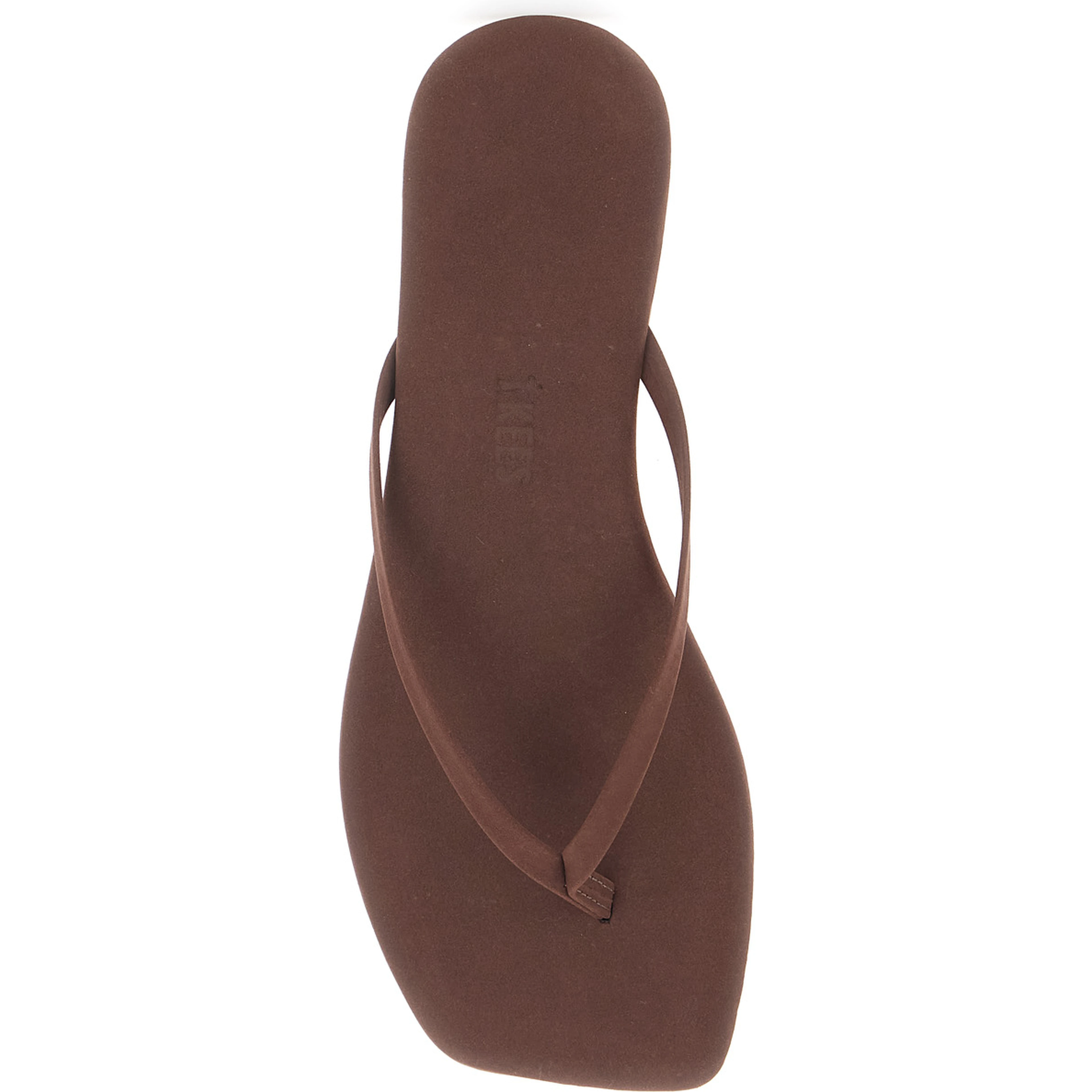Lily Brown Flip-Flop Sandals with Square Toe in Suede Woman