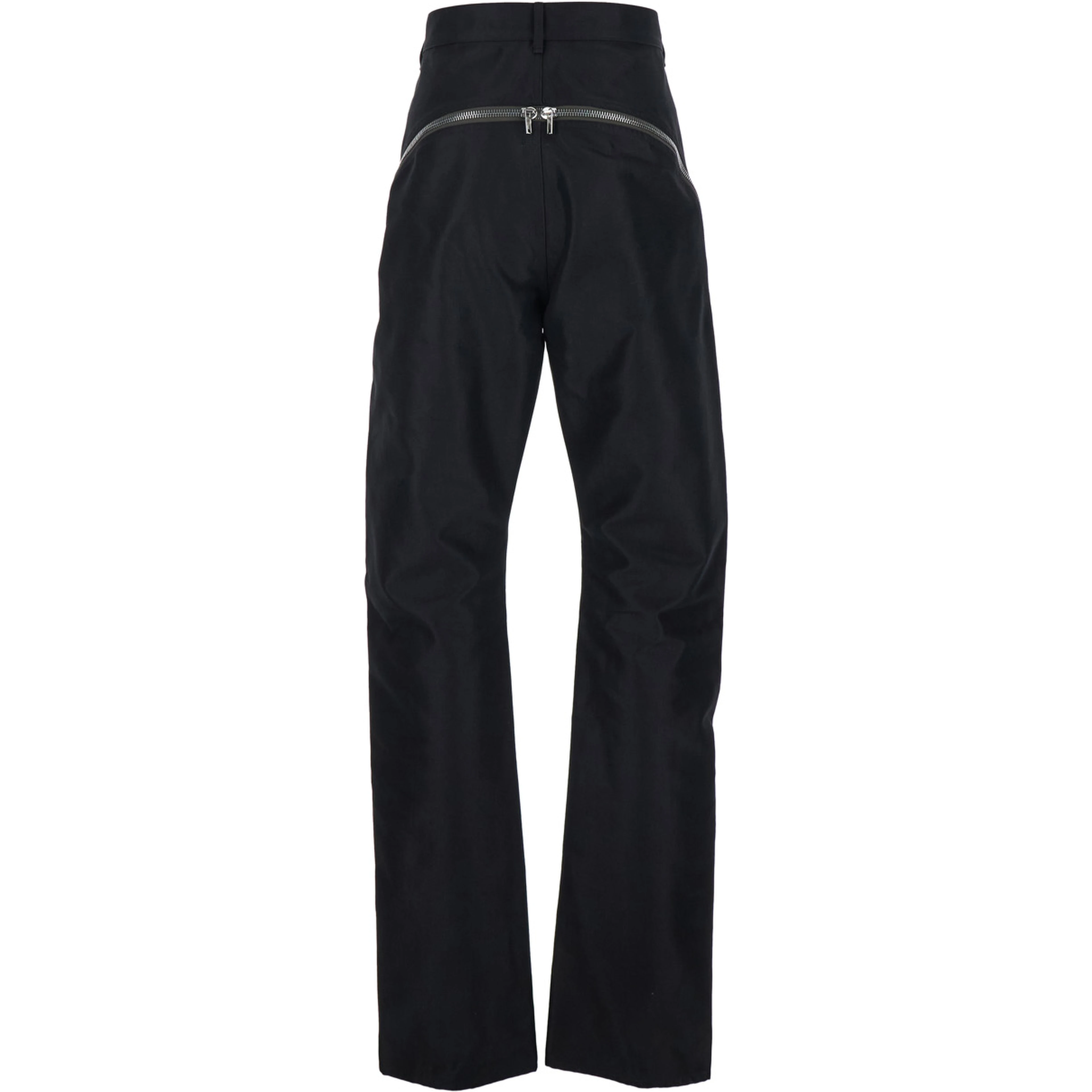 Mens Bolan Banana Black Stretch Cotton Pants with Zip Details