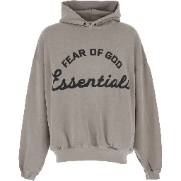 Gray TRAINING 90S HOODIE ESSENTIALS Hoodie with Fixed Hood and Kangaroo Pocket