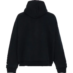 black zip-up sweatshirt with logo on the front in cotton man