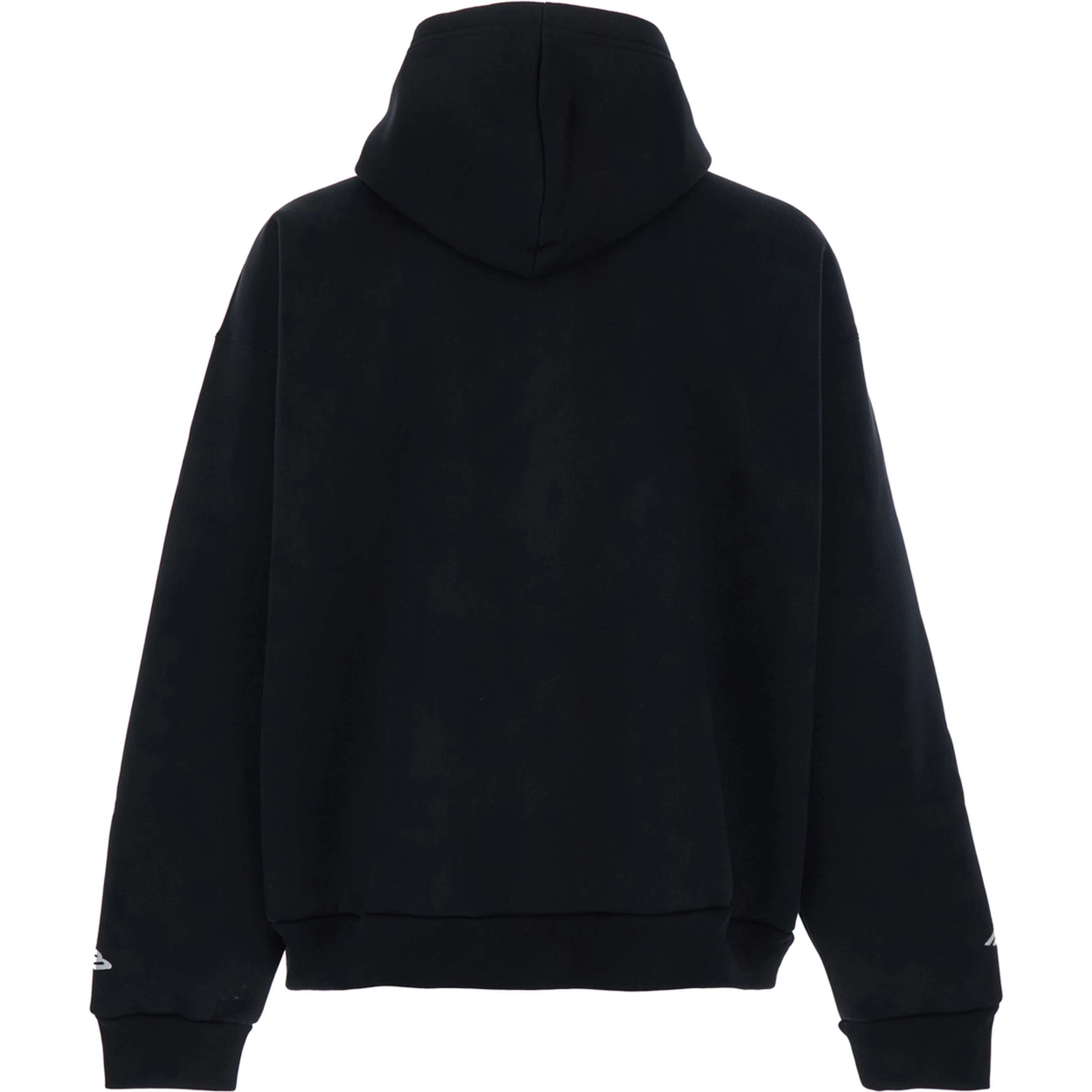 black zip-up sweatshirt with logo on the front in cotton man