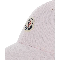 Womens Pink Cotton Cap Baseball Hat with Front Logo Patch