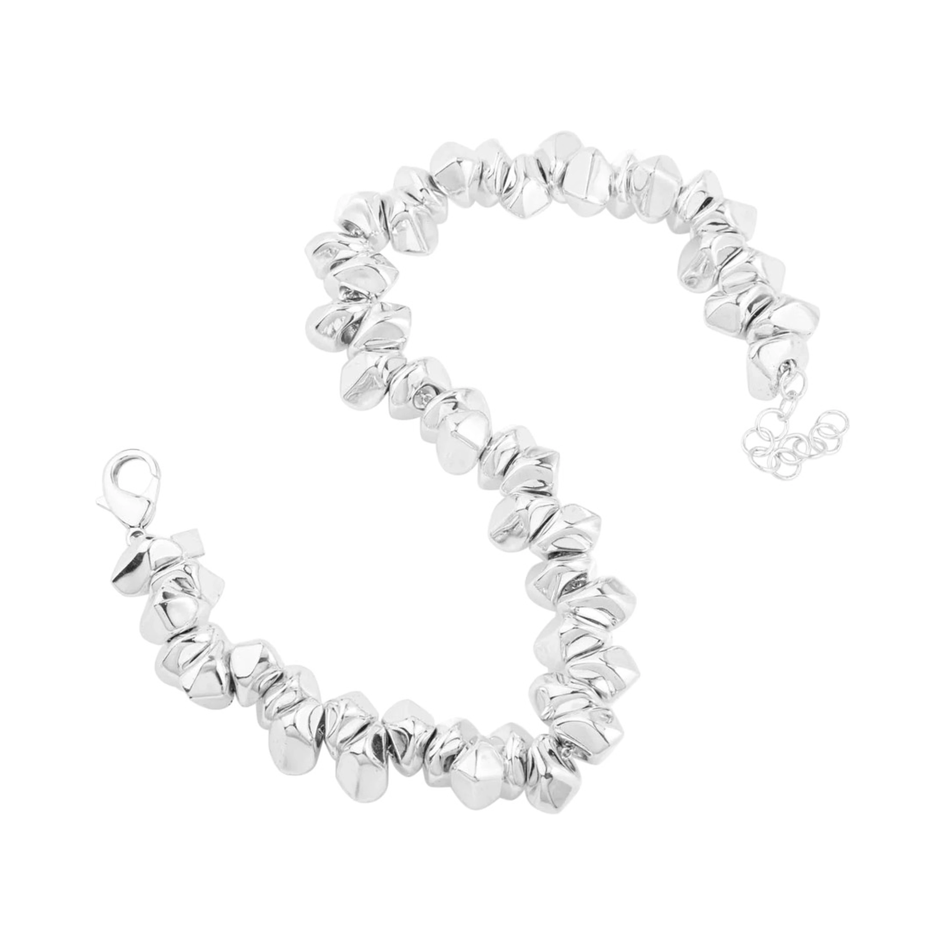 Necklace LACE SMALL STONE in Silver Metal with Colored Stones for Women
