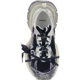 3XL Multicolor Low Top Sneakers with Logo Lettering on the Side in Tech Fabric Man