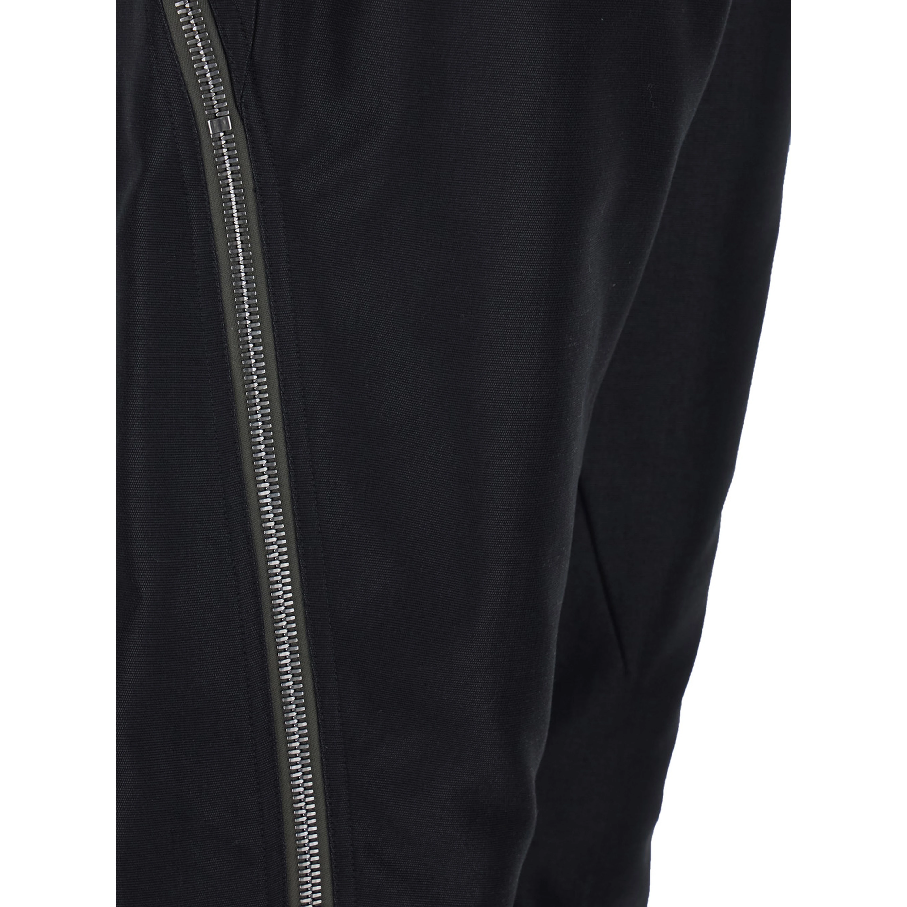 Mens Bolan Banana Black Stretch Cotton Pants with Zip Details