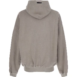 Gray TRAINING 90S HOODIE ESSENTIALS Hoodie with Fixed Hood and Kangaroo Pocket