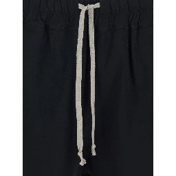 One-Piece Swimsuit with Elastic Waist and Drawstring in Black Tech Fabric for Men