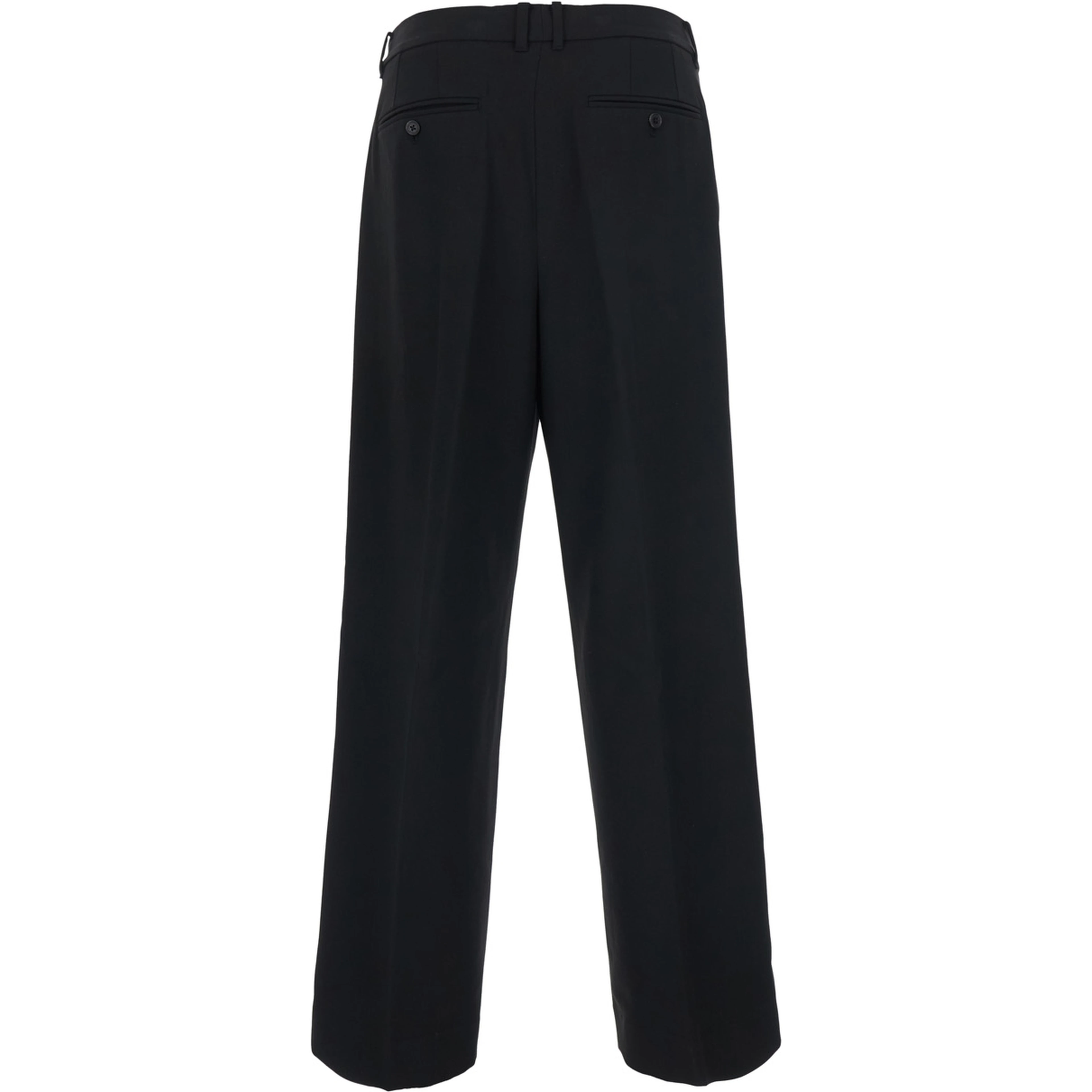 DOUBLE PLEATED WIDE SLACKS with high waist, Tech Fabric, black, unisex