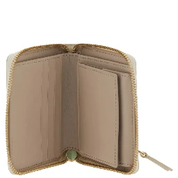 Wallet The Slim Compact Wallet with Logo Lettering on the Front in White Leather for Women