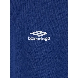 Blue Tshirt with logo on front and maxi logo on back in cotton man