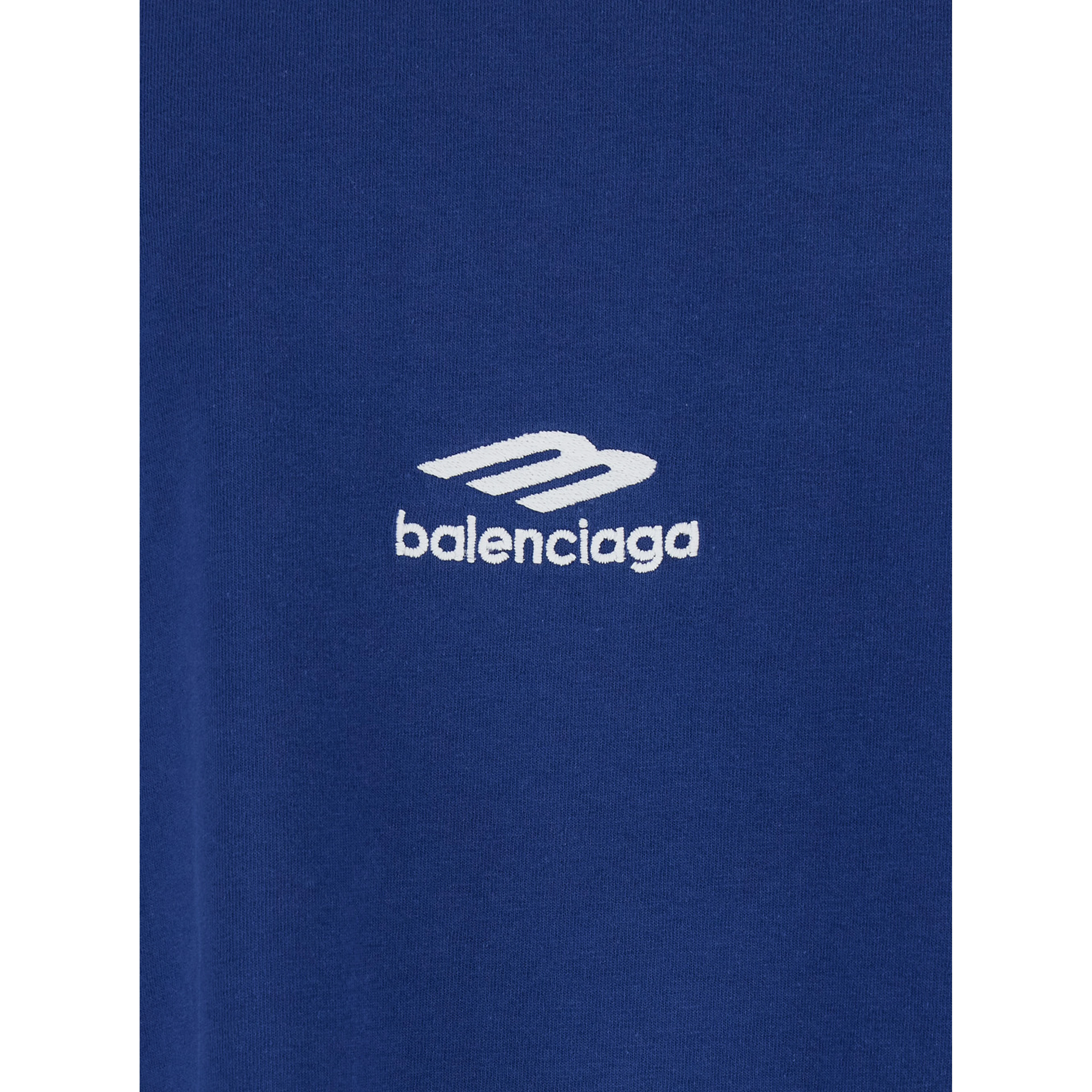 Blue Tshirt with logo on front and maxi logo on back in cotton man