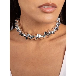 Necklace LACE SMALL STONE in Silver Metal with Colored Stones for Women
