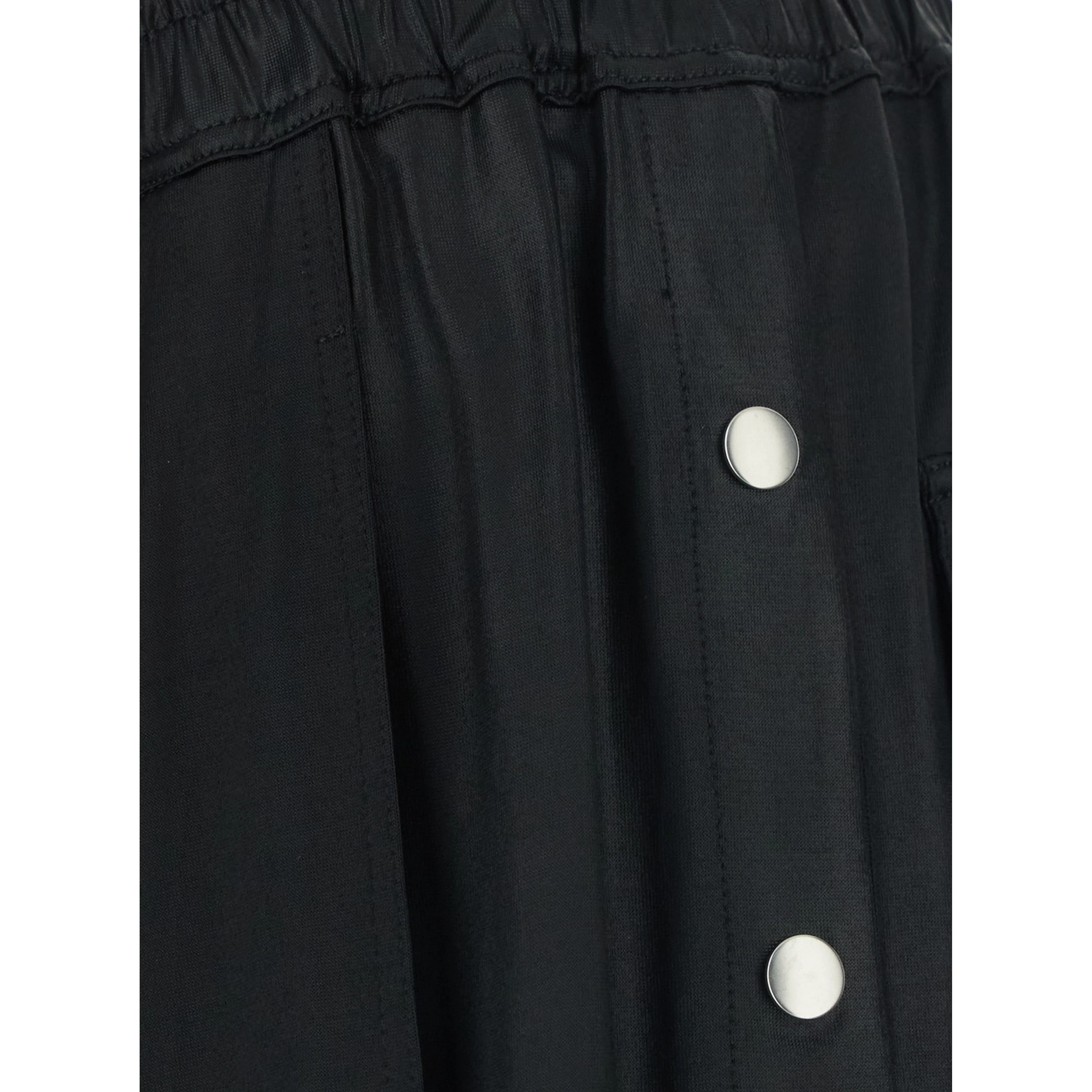 Black Shorts with Elasticated Waist and Drawstring in Tech Fabric for Men
