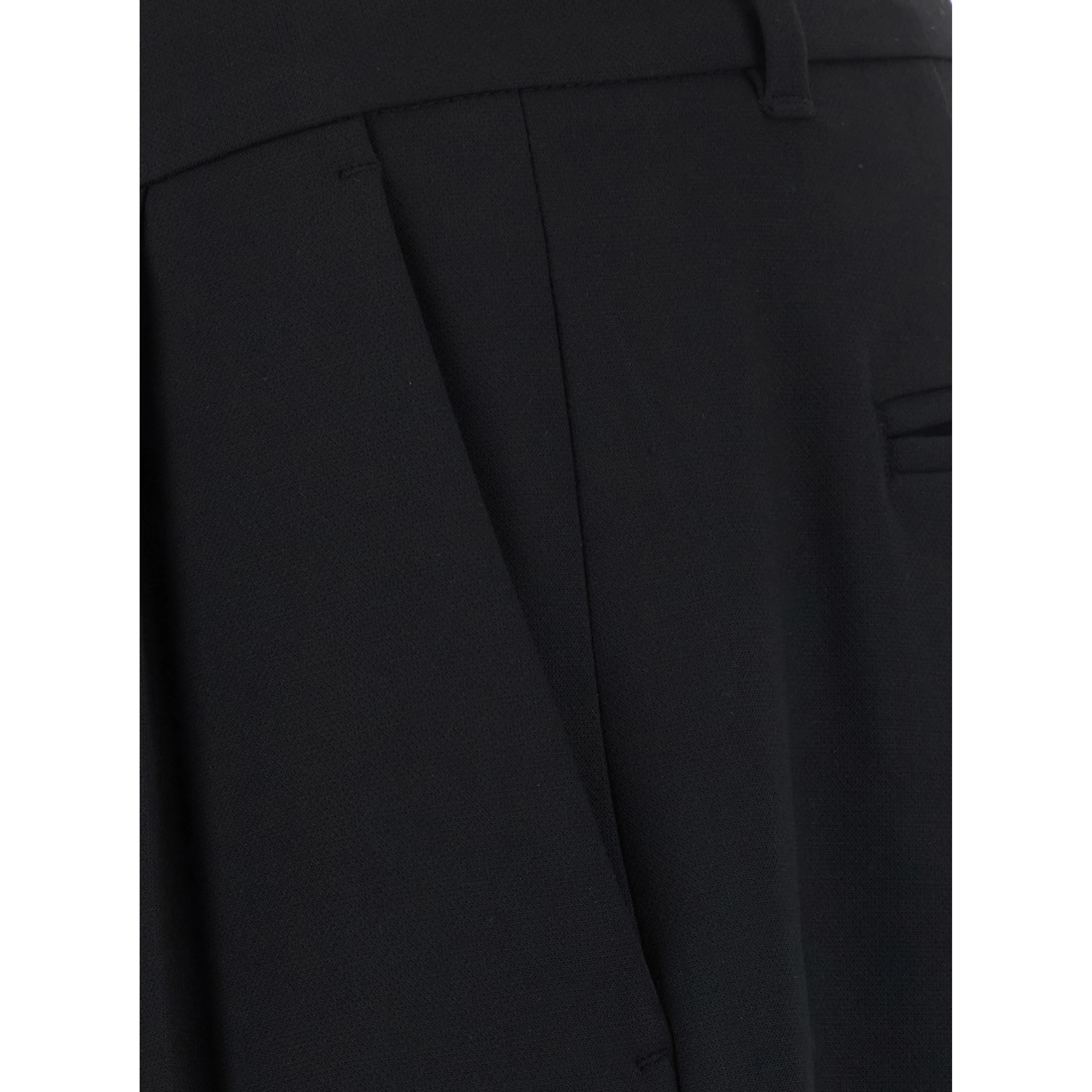 DOUBLE PLEATED WIDE SLACKS with high waist, Tech Fabric, black, unisex