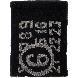 Unisex Scarf with Nylon Details in Black