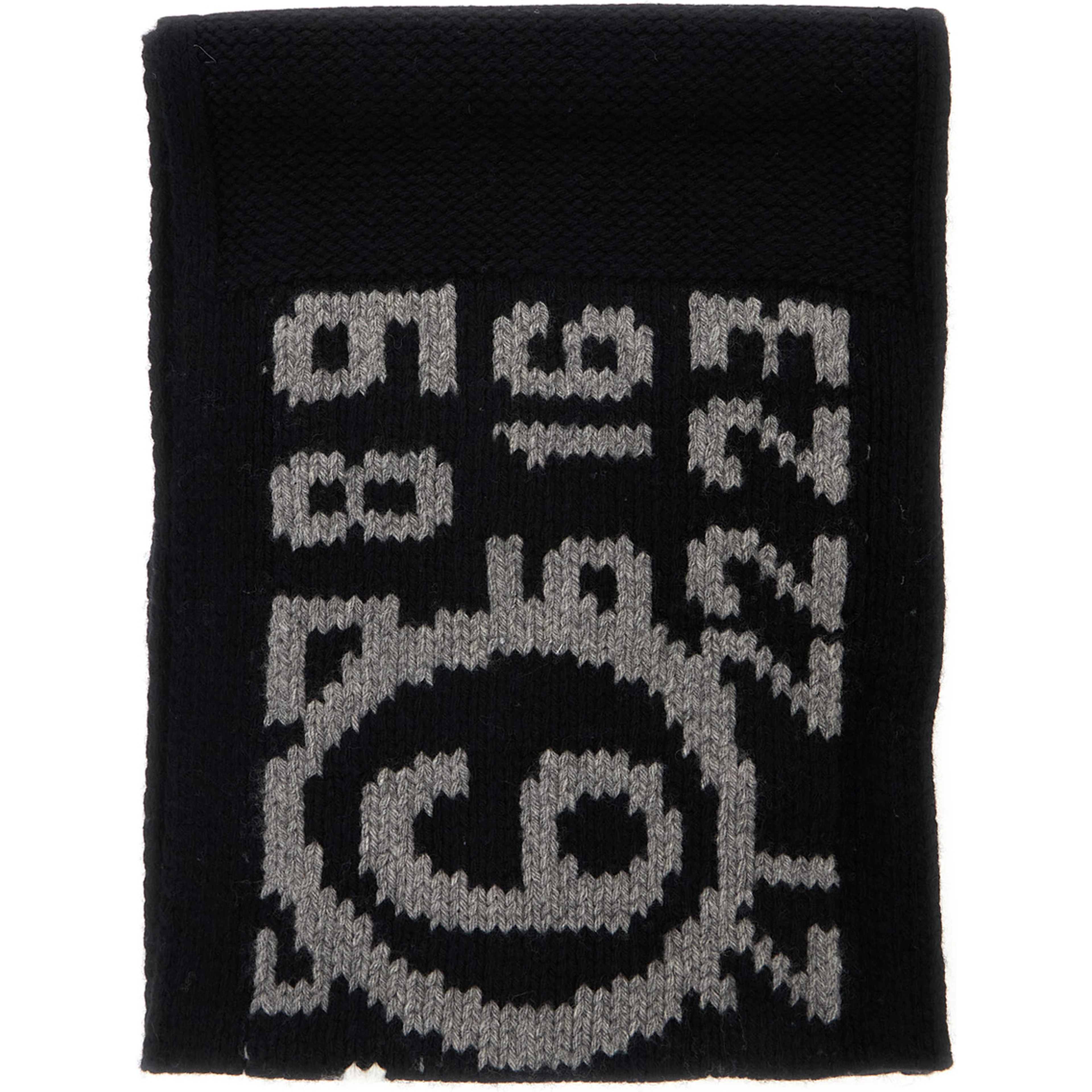 Unisex Scarf with Nylon Details in Black