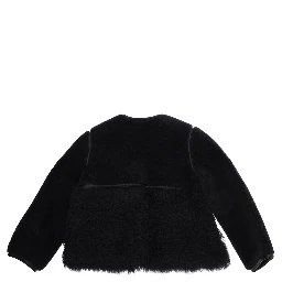 Shearling with long sleeves and front closure in black Tech Fabric for boy