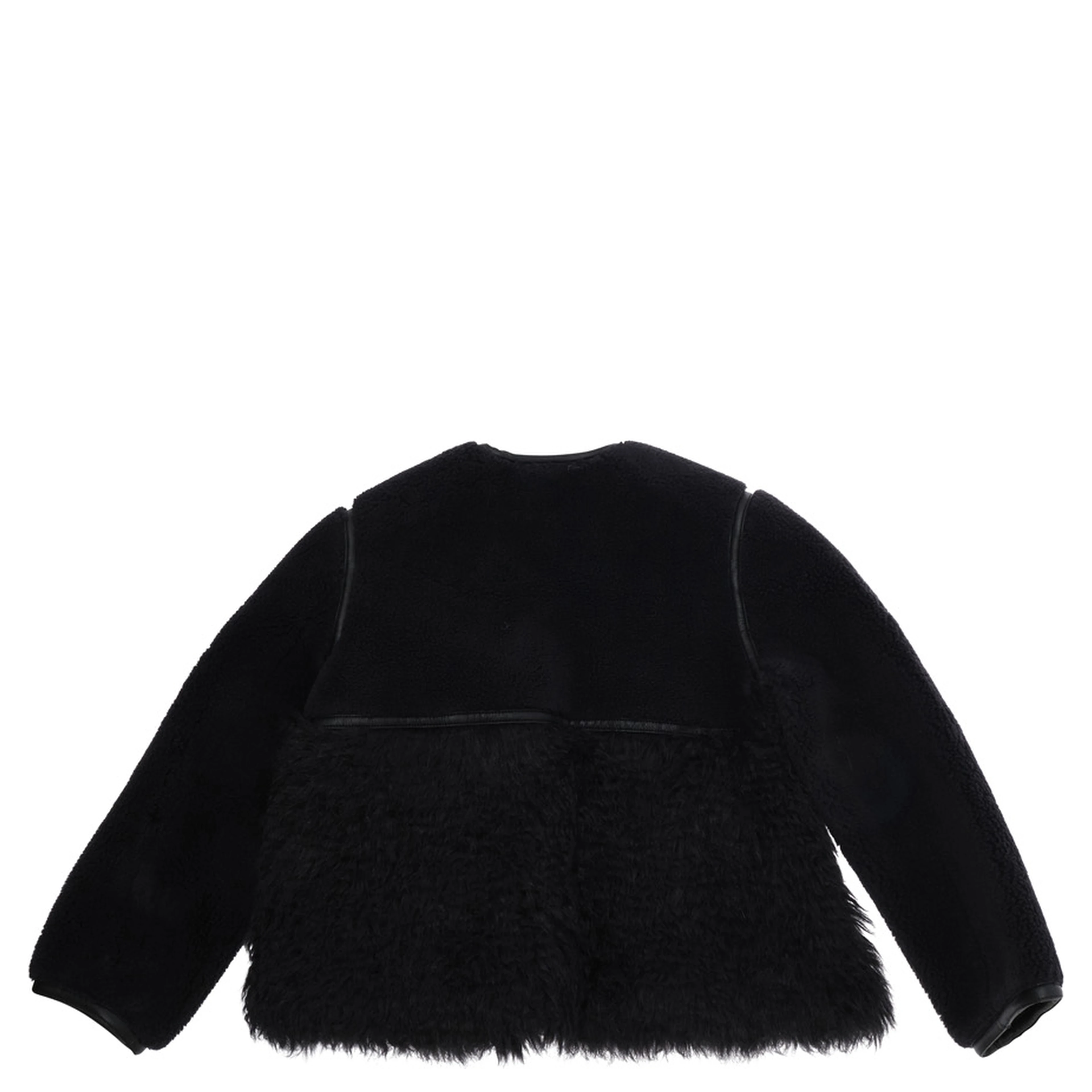 Shearling with long sleeves and front closure in black Tech Fabric for boy