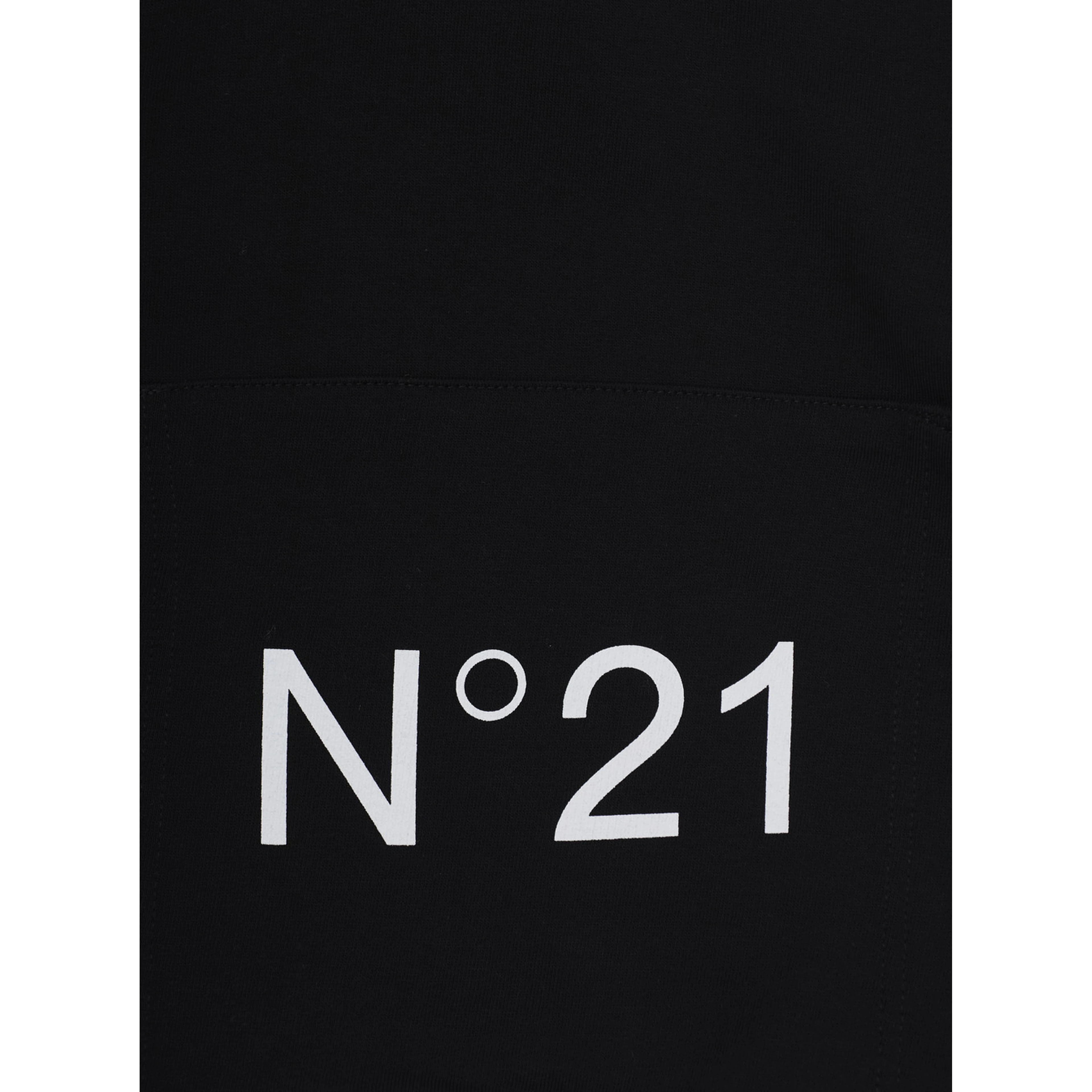 Black Hoodie with fixed hood and maxi logo on the front in cotton boy