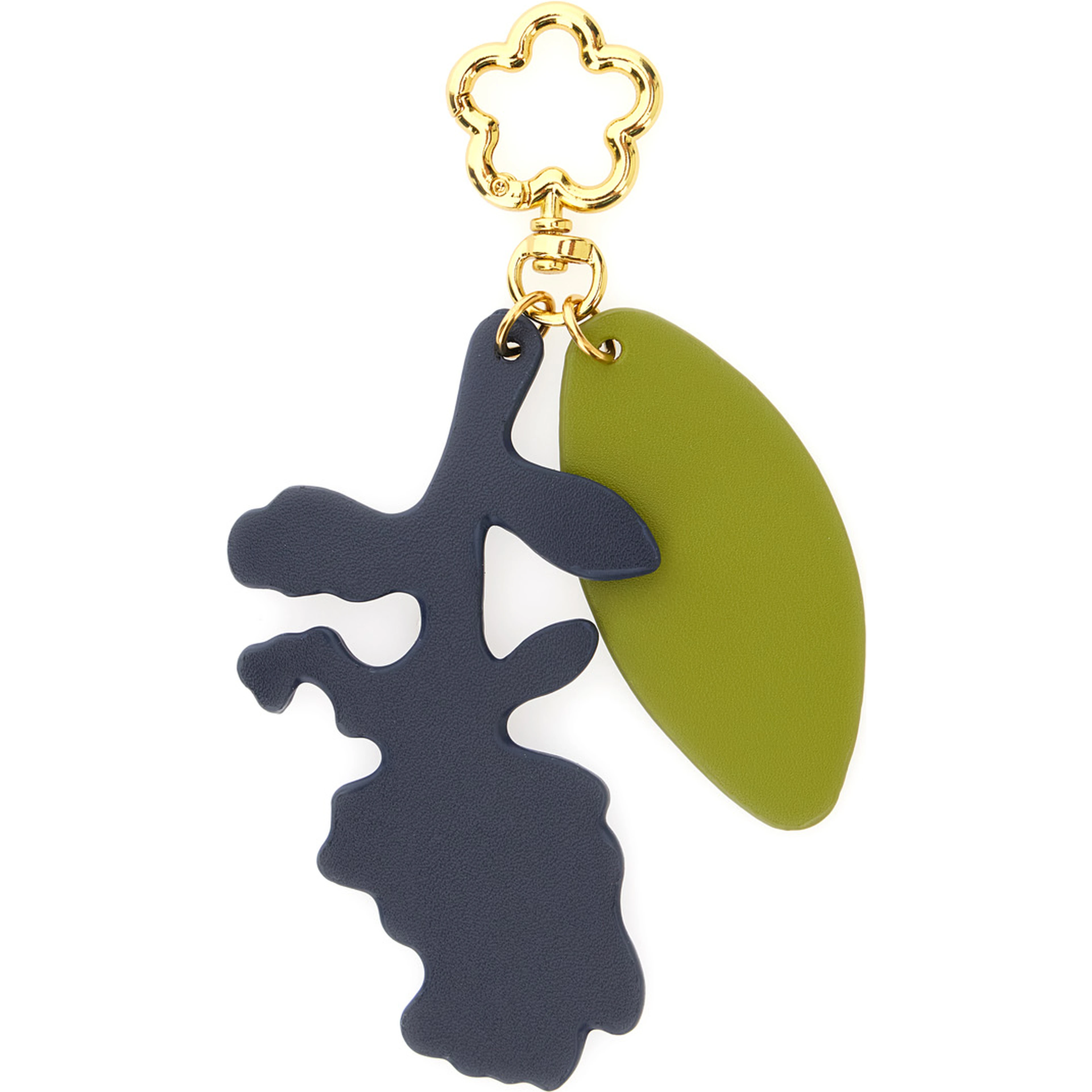 Multicolor Key ring with logo plaque and charm in tech fabric girl