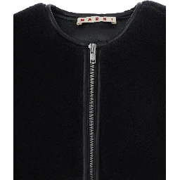 Shearling with long sleeves and front closure in black Tech Fabric for boy