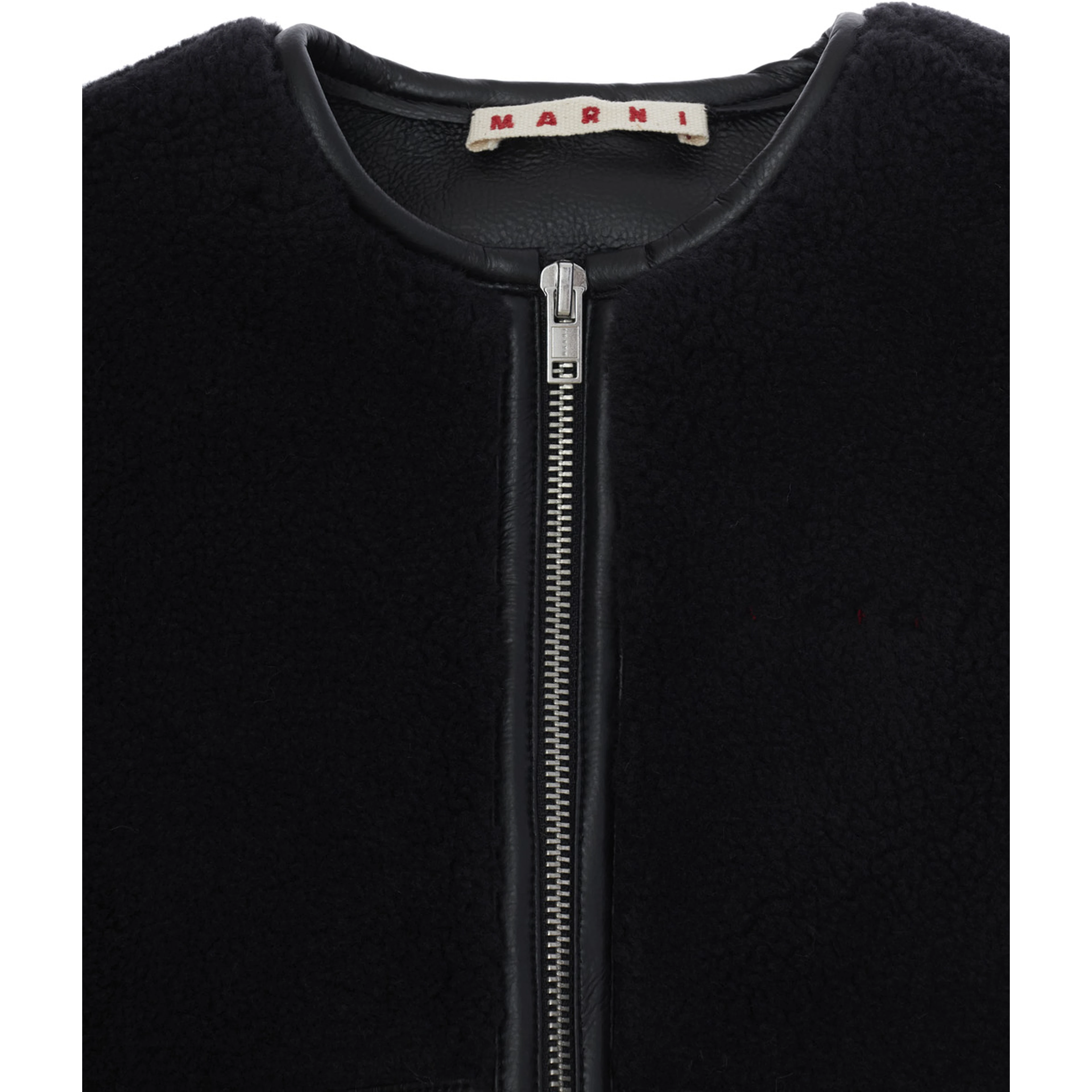 Shearling with long sleeves and front closure in black Tech Fabric for boy