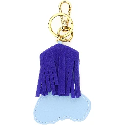 Multicolor Keyring with carabiner and hanging charm in Tech Fabric for girls