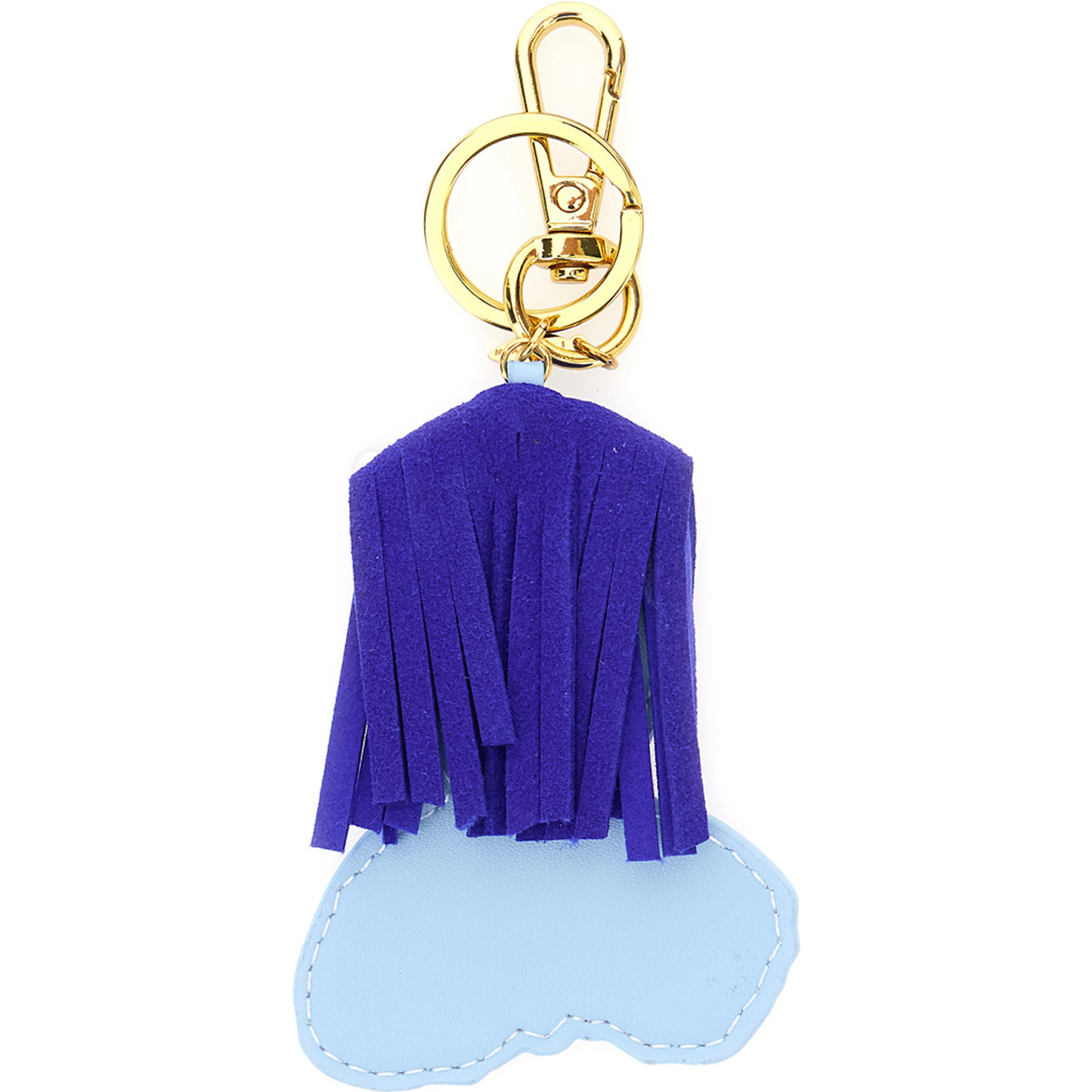 Multicolor Keyring with carabiner and hanging charm in Tech Fabric for girls