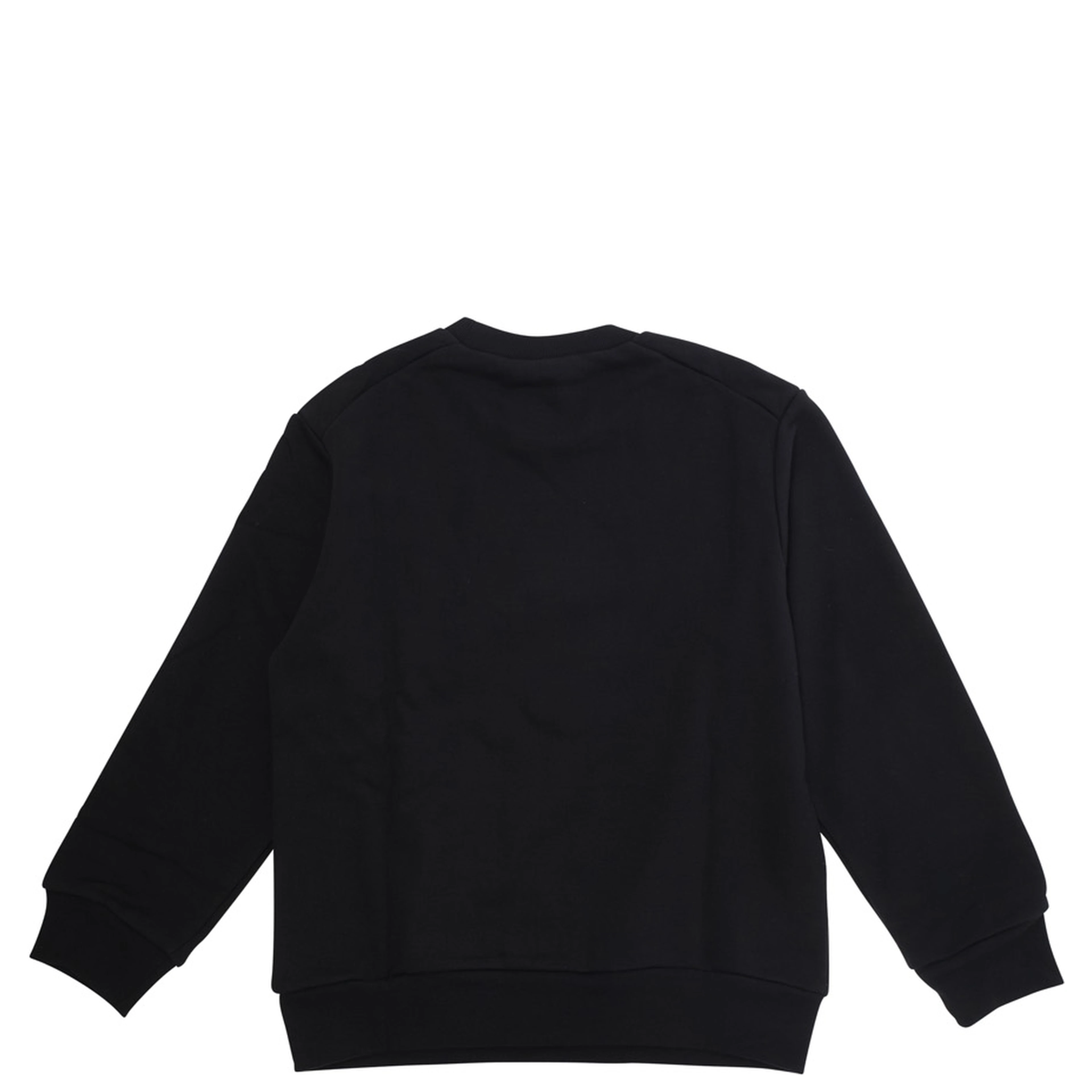 Black Crewneck Sweatshirt with Logo Lettering in Cotton Boy
