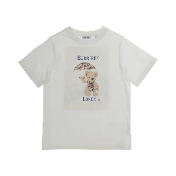 White T-shirt with print on the front and back in Cotton Boy