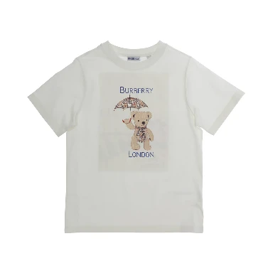 White T-shirt with print on the front and back in Cotton Boy