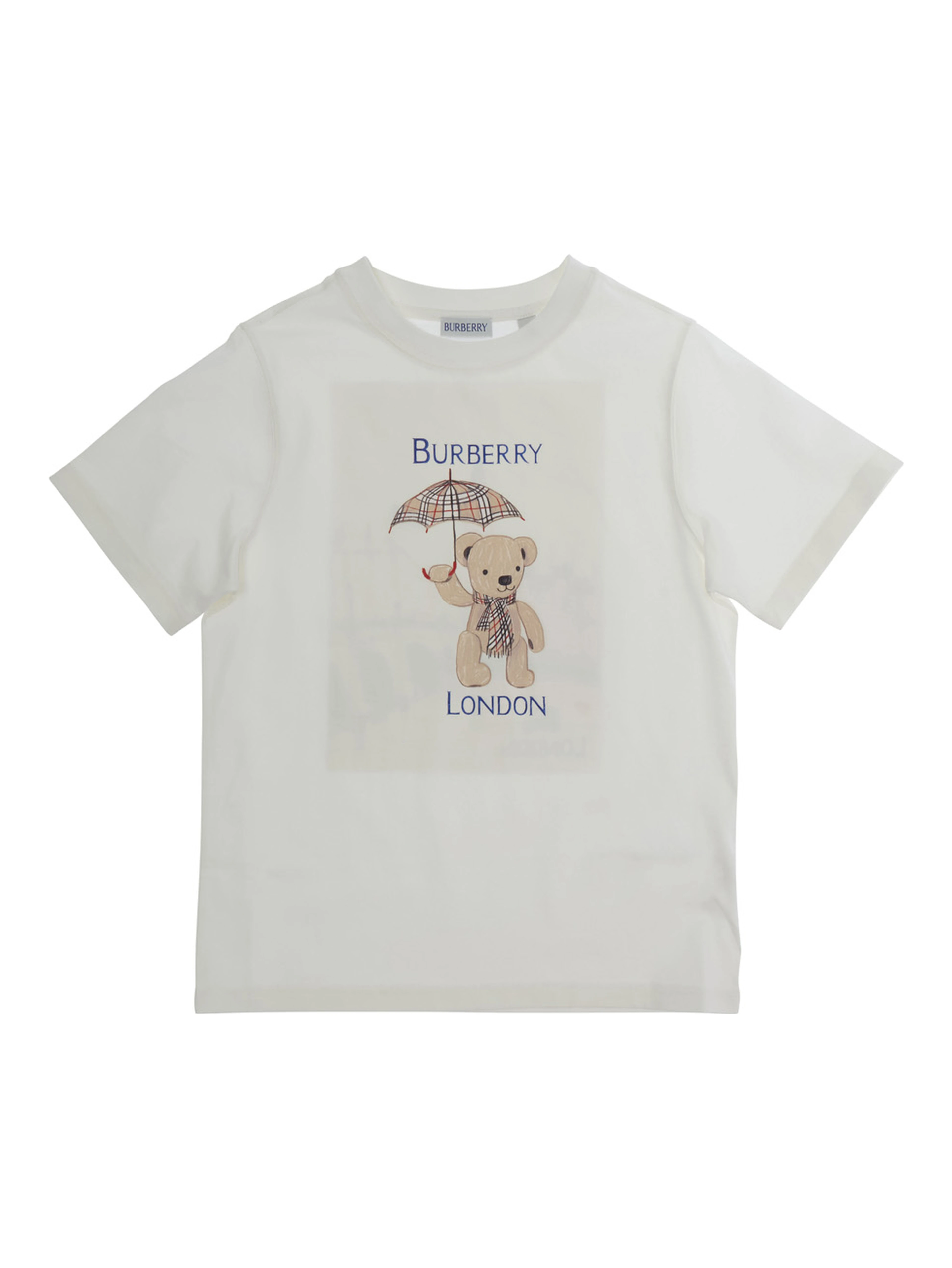 White T-shirt with print on the front and back in Cotton Boy