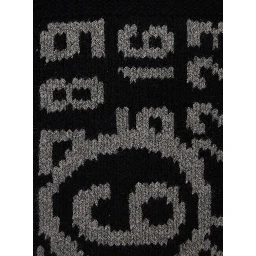 Unisex Scarf with Nylon Details in Black