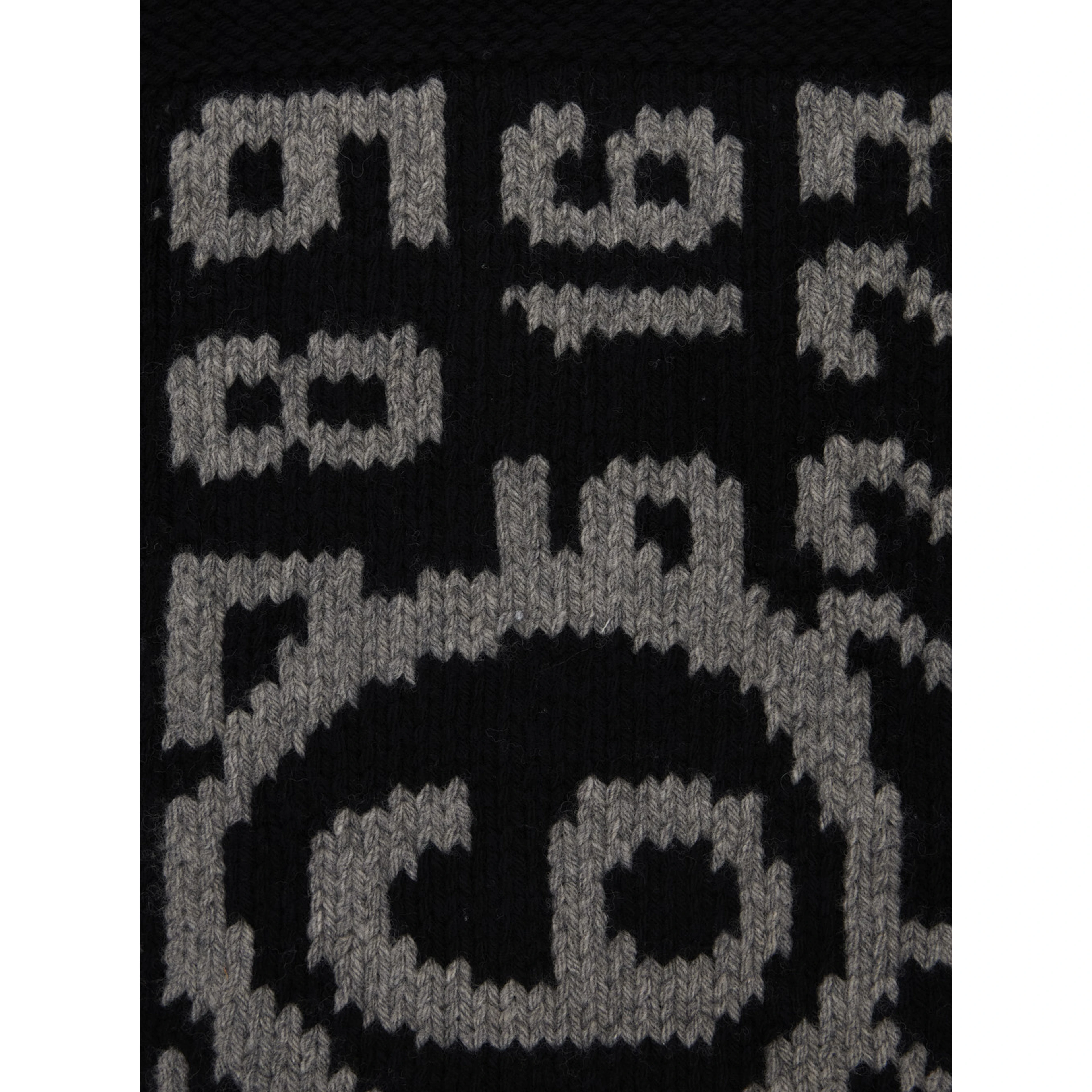 Unisex Scarf with Nylon Details in Black