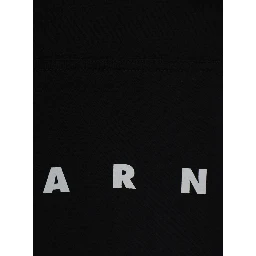 Black Hoodie with kangaroo pocket and logo lettering on the front in cotton Boy