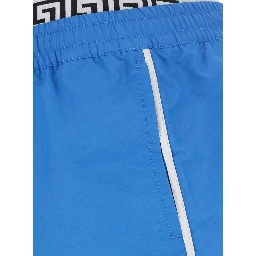 Light blue Swim shorts with logo band in Tech Fabric Men