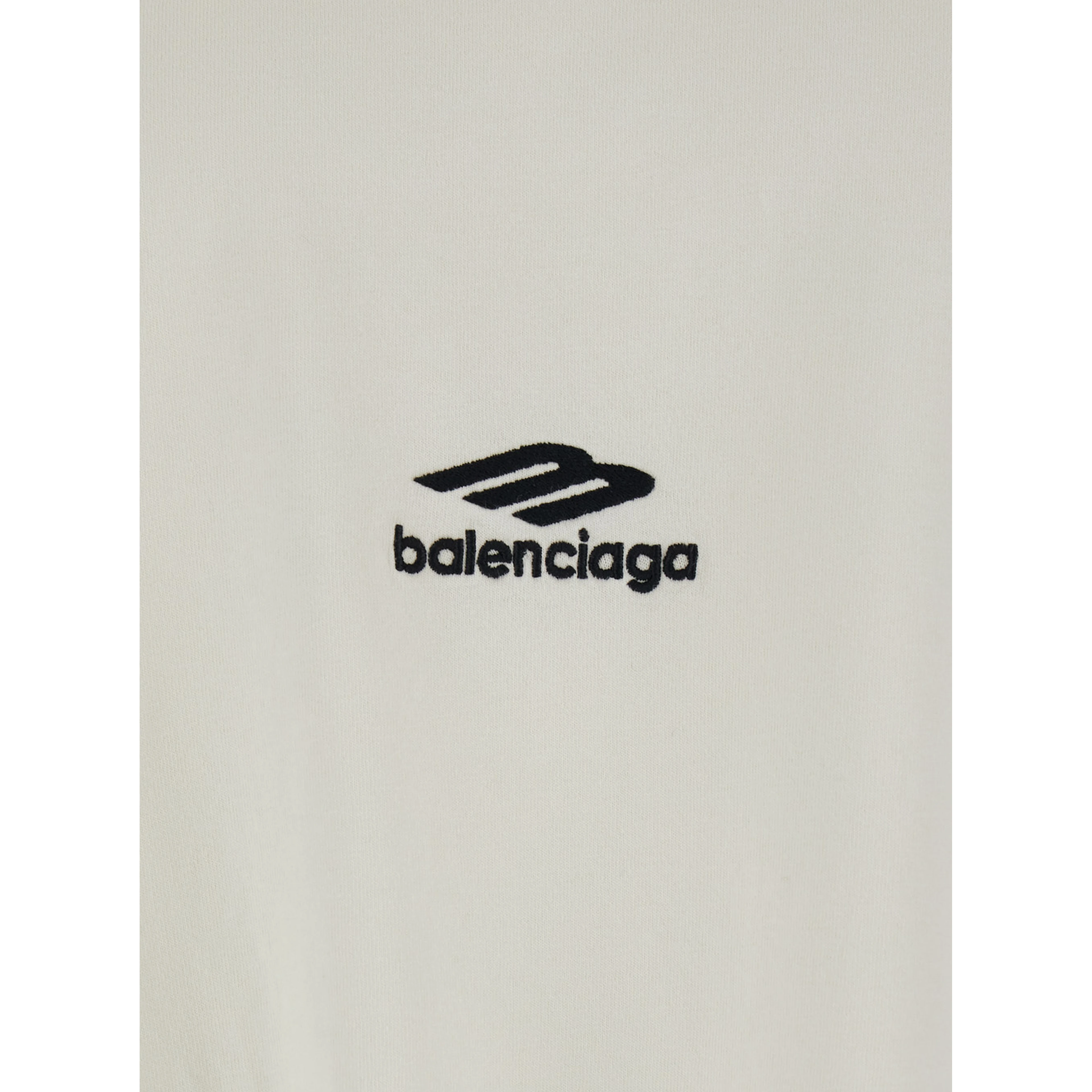 White Cotton T-shirt for Men with Front Logo and Maxi Logo on the Back