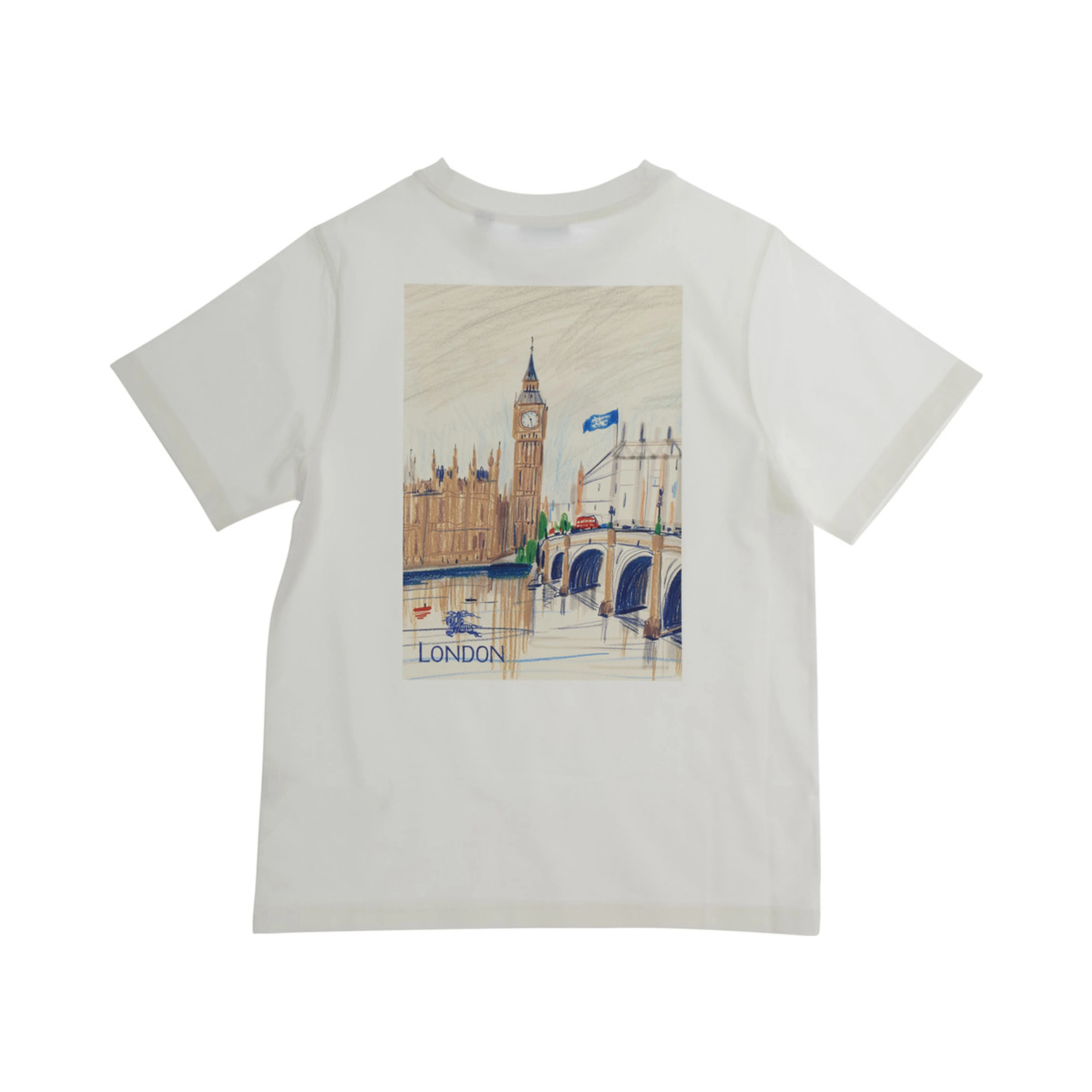 White T-shirt with print on the front and back in Cotton Boy
