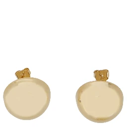 Kaley Gold-colored Earrings with round design and back closure in brass for women