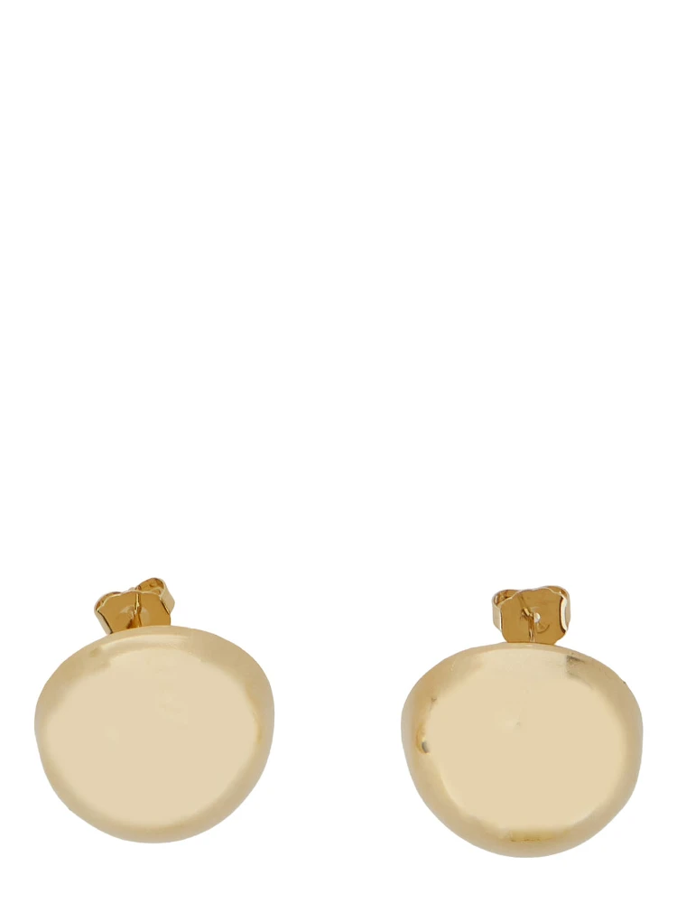 Kaley Gold-colored Earrings with round design and back closure in brass for women