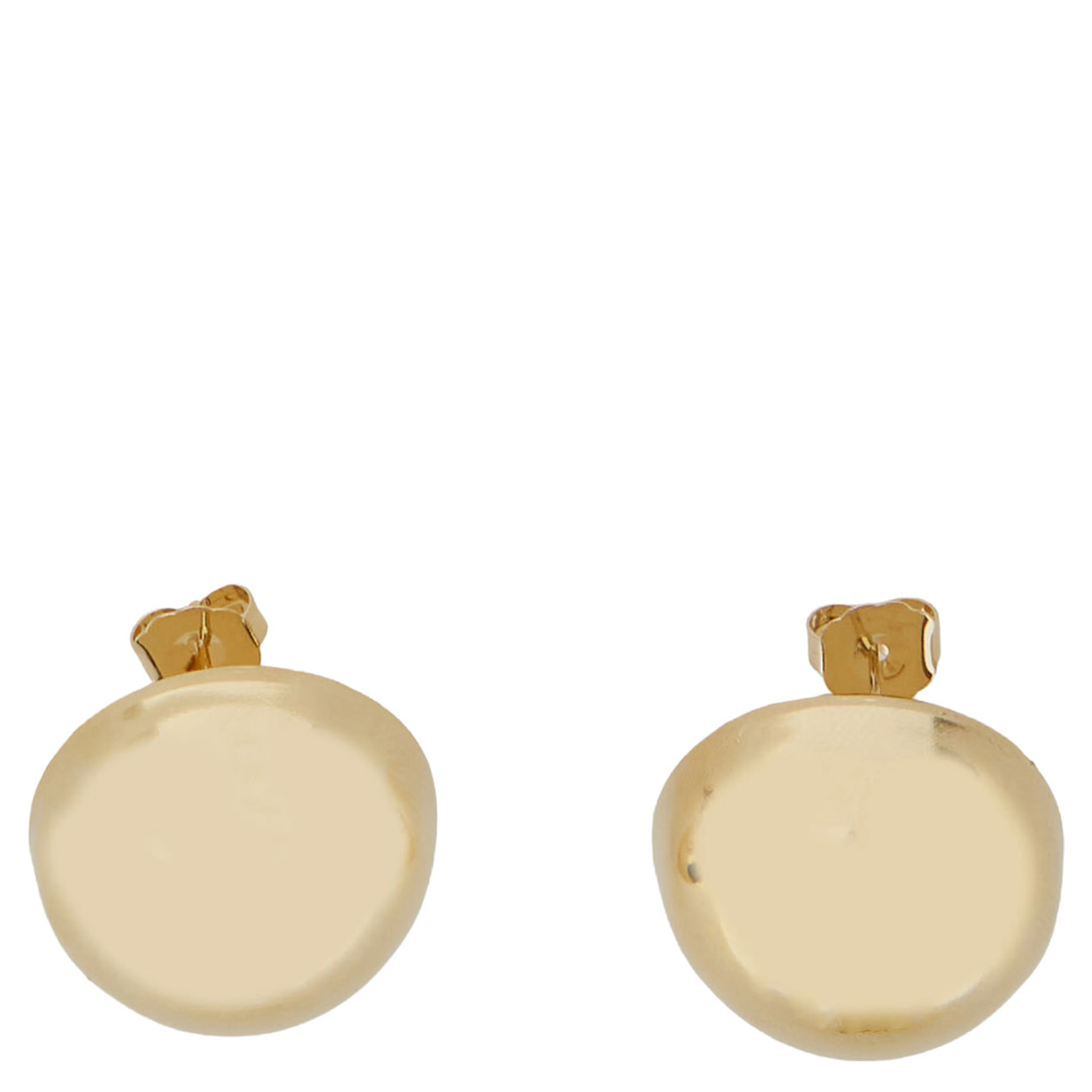 Kaley Gold-colored Earrings with round design and back closure in brass for women